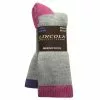 Lincoln Outfitters Women's Merino Wool Blend Boot Sock 2 Pack Grey - L2/704-FU-PU - Socks