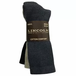 Lincoln Outfitters Men's Crew Sock 3 Pack Assorted - L3/951-A - Socks