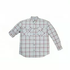 Lincoln Outfitters Men's Long Sleeve Plaid Shirt Grey/Red - G4359-GRYRED - Long Sleeve Shirts